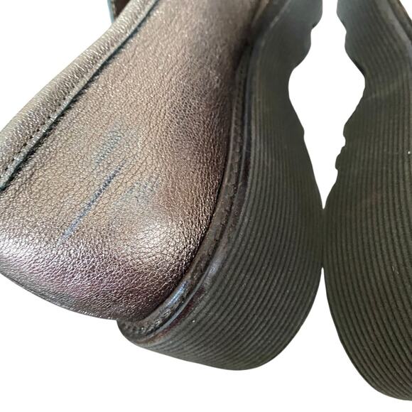 Aquatalia Kelsey Weatherproof Leather Bronze Slip On Loafer Shoes size 9 - Picture 9 of 12